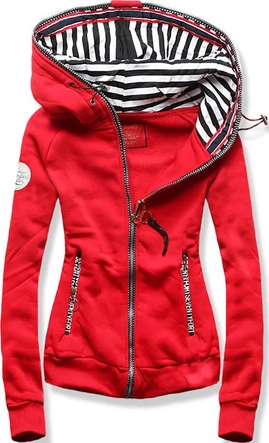 BLUZA Z KAPTUREM CZERWONA (525A)