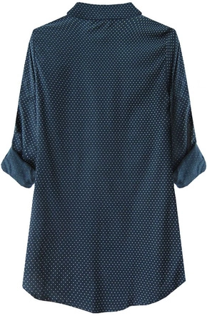 KOSZULA W KROPKI GRANATOWA (269ART)