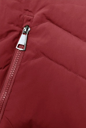 Damska kurtka zimowa na futerku czerwona (LHD-23023)