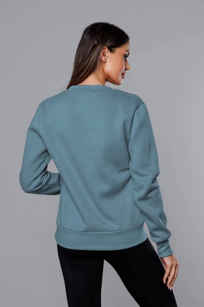 Bluza dresowa damska ze ściągaczami szaroniebieska (W01-9)