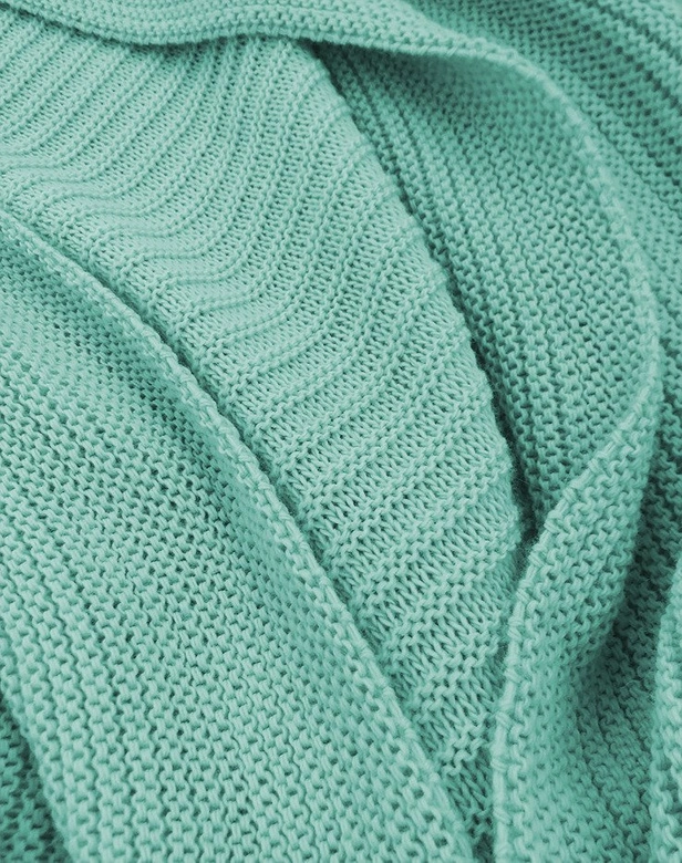 DAMSKI SWETER OVERSIZE KARDIGAN MIĘTA (614ART)