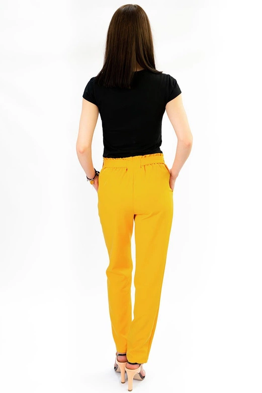 SPODNIE CHINOS Z PASKIEM ŻÓŁTE (295ART)