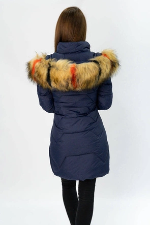 PIKOWANA KURTKA DAMSKA GRANATOWA (2013-1)