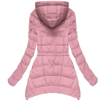 RÓŻOWA KURTKA Z NASZYWKAMI (W507BIG)