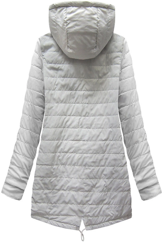 DWUSTRONNA PARKA Z KAPTUREM SZARA (W0233BIG)