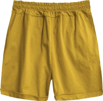 SZORTY Z WYSOKIM STANEM MUSZTARDOWE (386ART)