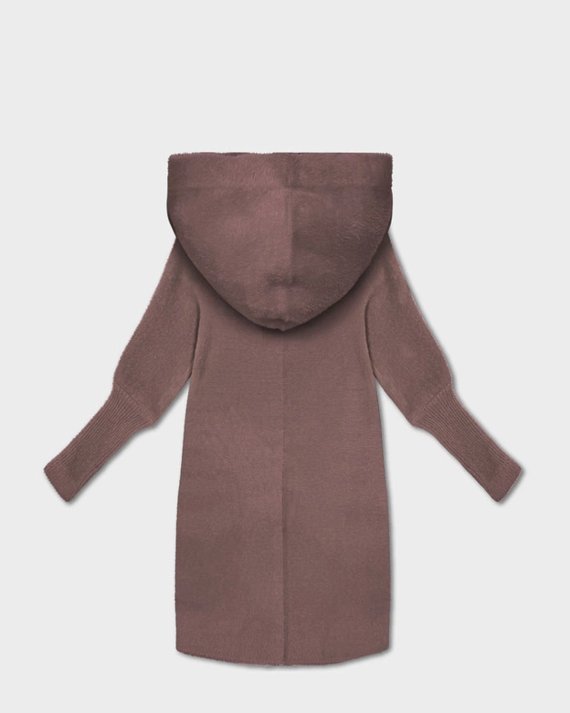 Narzutka kurtka alpaka z kapturem mleczna czekolada (19905.1)