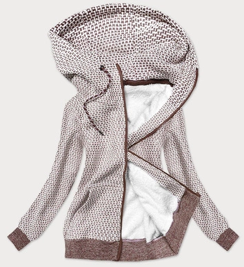 OCIEPLANA BLUZA DAMSKA BRĄZOWA (58043)