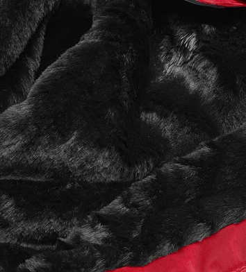 DAMSKA KURTKA ZIMOWA Z KAPTUREM BORDOWA (8951-B)