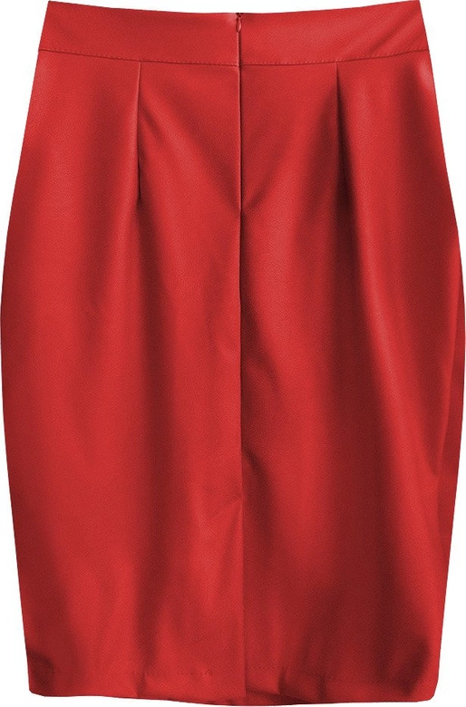 OŁÓWKOWA SPÓDNICA Z EKOSKÓRY CZERWONA (528ART)