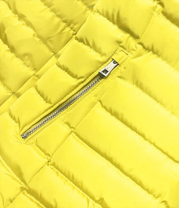 Przejściowa pikowana kurtka damska żółta (23063-3)