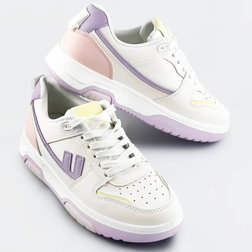 Buty sportowe damskie biało-fioletowe (ad-555)