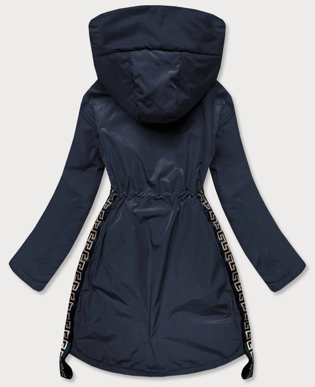 Lekka parka z ozdobnymi lampasami granatowa (hs-1856)