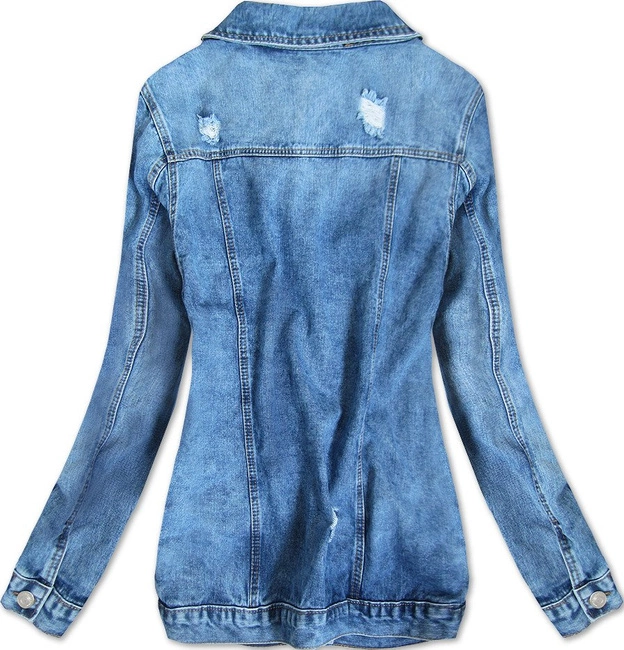 DAMSKA KURTKA JEANSOWA OVERSIZE NIEBIESKA (039K)