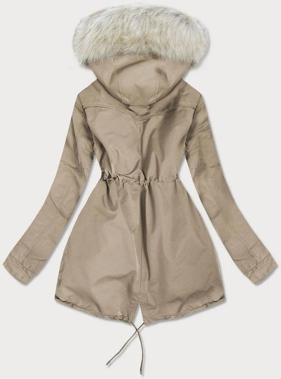 DAMSKA PARKA ZIMOWA Z PODPINKĄ BEŻOWA (GWW1996)