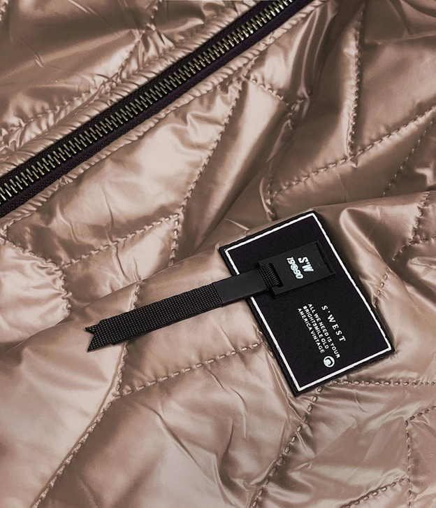 KURTKA DAMSKA Z OZDOBNYM PIKOWANIEM CAPPUCCINO (BR8101-12)