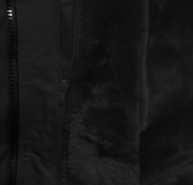 PARKA Z PODPINKĄ CZARNA (B2635)