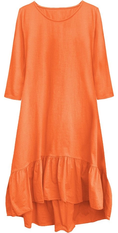 BAWEŁNIANA SUKIENKA OVERSIZE POMARAŃCZOWA (299/1ART)