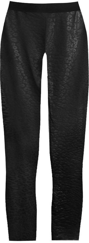 BŁYSZCZĄCE LEGGINSY W PANTERKĘ CZARNE (315ART)