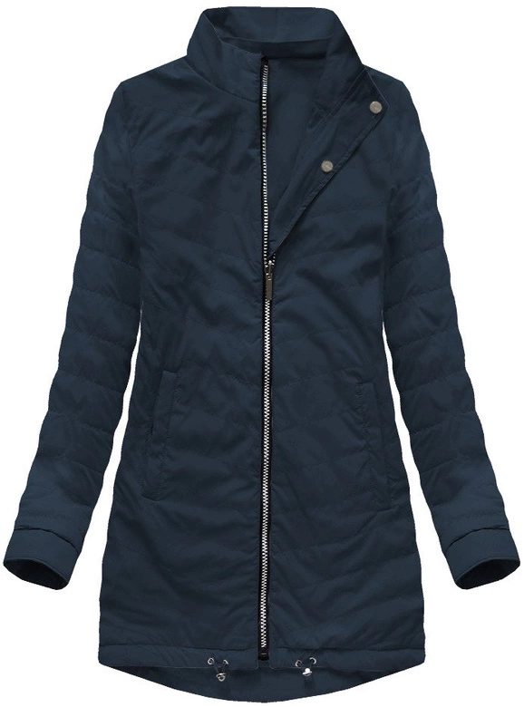 DWUSTRONNA KURTKA Z KAPTUREM GRANATOWA (W0229)