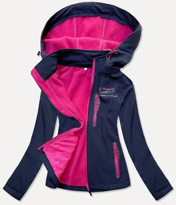 SPORTOWA KURTKA DAMSKA TYPU SOFTSHELL GRANATOWA (HH027)
