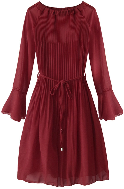 PLISOWANA SUKIENKA HISZPANKA BORDOWA (241ART)