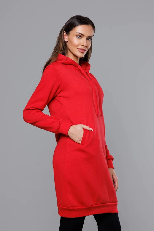 Długa bluza dresowa czerwona (YS10005-18)
