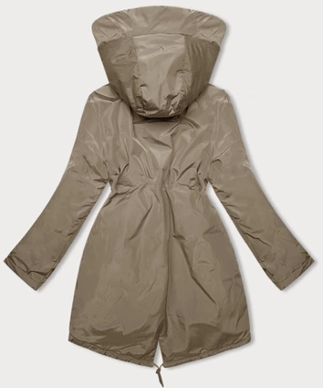 Zimowa kurtka damska z kapturem Miss TiTi camel (H-3832)