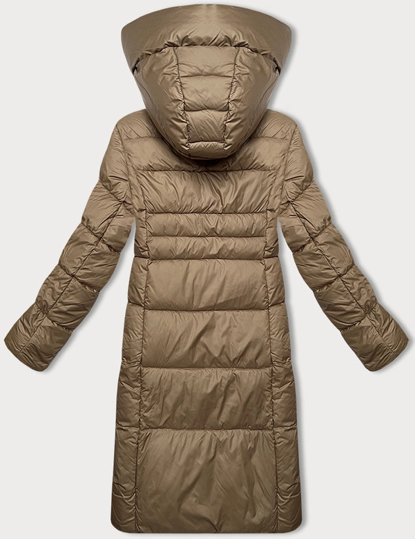 Zimowa kurtka damska z kontrastową podszewką Glakate beżowa (LU-238152#)