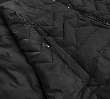 CIENKA PIKOWANA KURTKA DAMSKA CZARNA (68-1938)