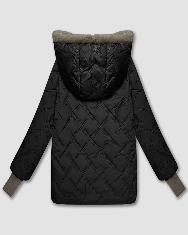 Damska kurtka z dzianinowymi wstawkami S'West czarna (B8561-1)