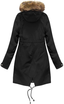 PARKA Z PODPINKĄ I KAPTUREM CZARNA (X7600BIGX)