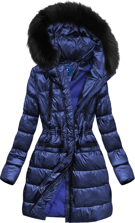 ORTALIONOWA DŁUŻSZA ZIMOWA KURTKA DAMSKA NIEBIESKA (J9-005)