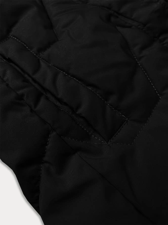 Bezrękawnik damski z futerkiem przy kapturze J Style czarny (16M9172-392)