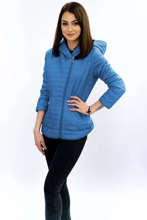 Kurtka z asymetrycznym zamkiem niebieska (dl015)