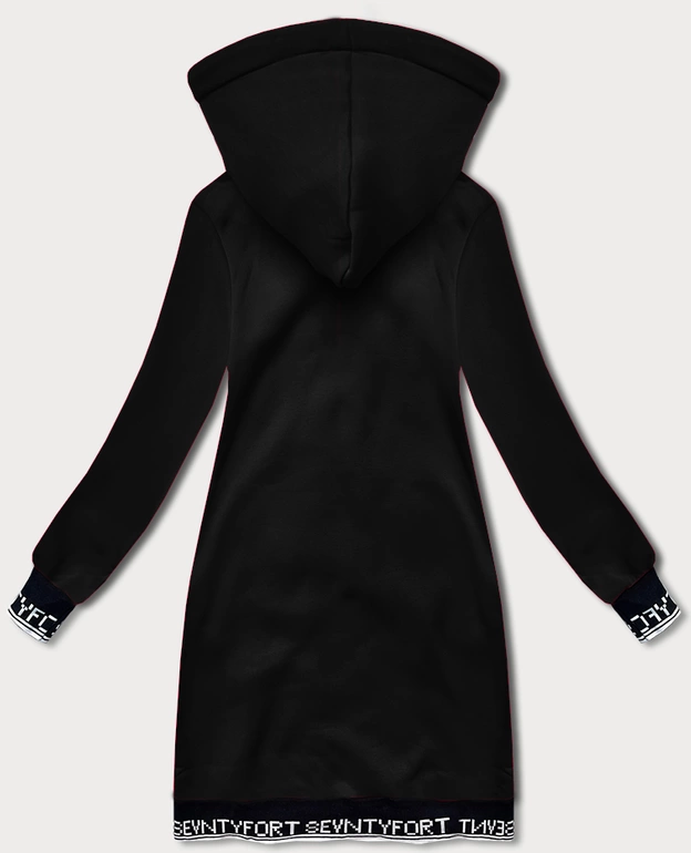 Rozpinana długa bluza damska LHD czarna (AMG-173)