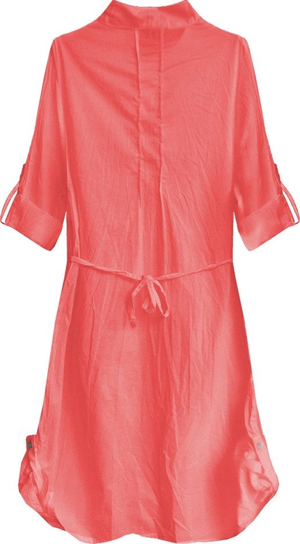 DŁUGA KOSZULA Z ZAKŁADKAMI KORALOWA (1031)