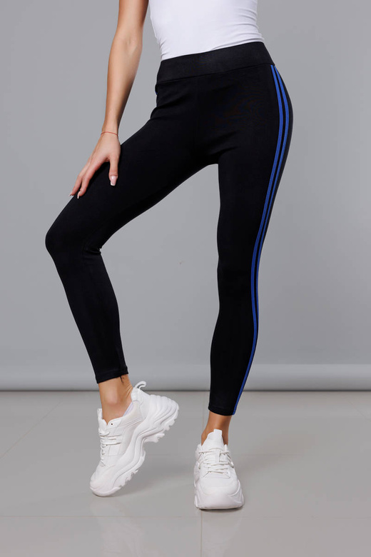 Legginsy sportowe z lampasami czarno-granatowe (YW01052-D1-9)