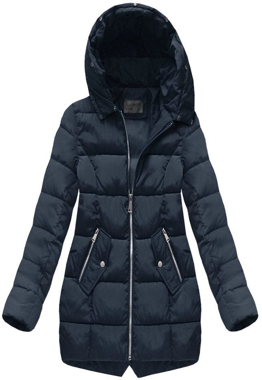 PIKOWANA KURTKA Z KAPTUREM GRANATOWA (R1050)