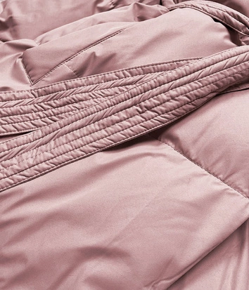 Zimowa kurtka damska kopertowa różowa (5M737-46)