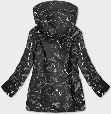 Damska kurtka we wzory czarna (7720)