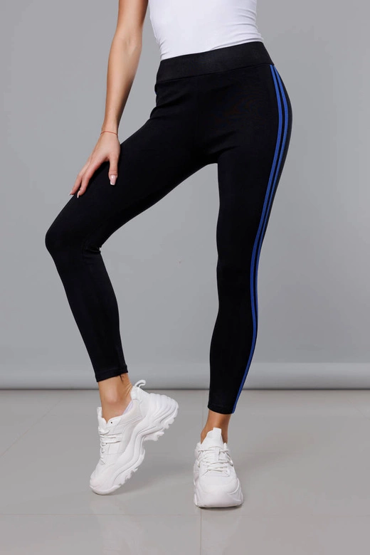 Legginsy sportowe z lampasami czarno-granatowe (YW01052-D1-9)