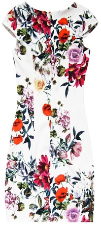 OŁÓWKOWA SUKIENKA W KWIATY BIAŁA (ART45)