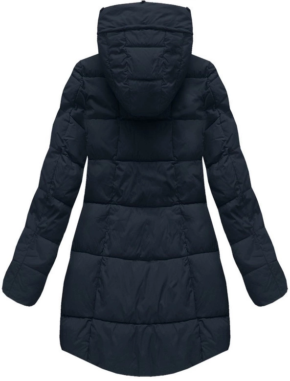 PIKOWANA KURTKA Z KAPTUREM GRANATOWA (7703)