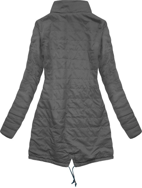 DWUSTRONNA PARKA Z KAPTUREM GRANATOWO-SZARA (W303)