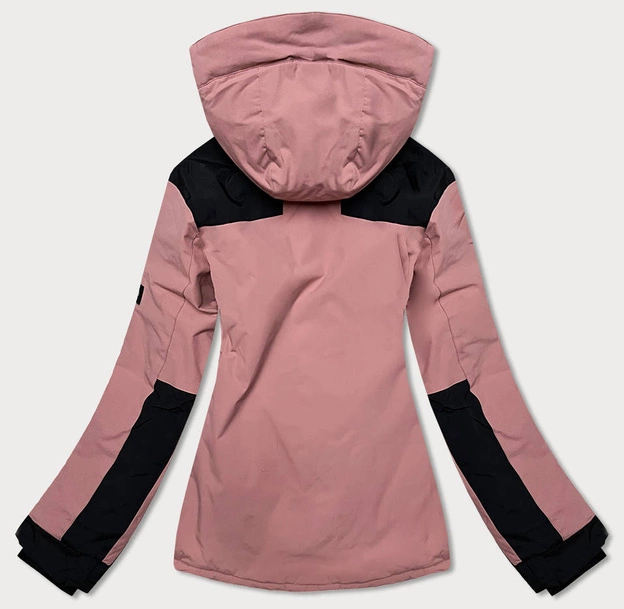 DAMSKA KURTKA ZIMOWA Z PASEM ŚNIEŻNYM RÓŻOWA (B2380)