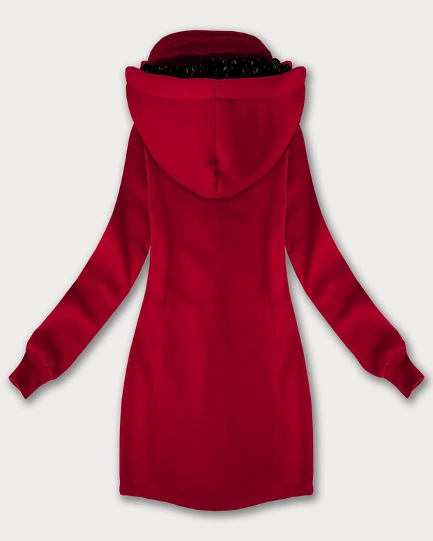 Bluza damska z kapturem i stójką LHD czerwona (AMG-171)