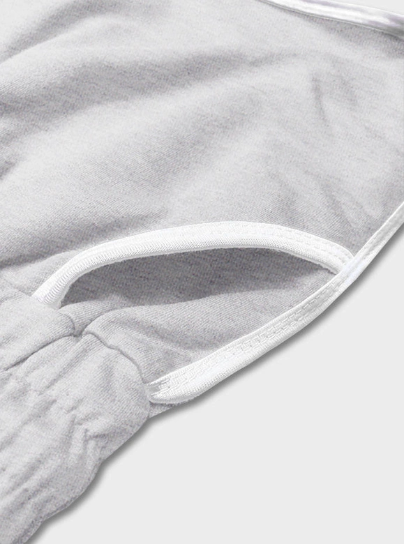 Damskie szorty z kontrastową lamówką jasnoszare (8K208-2)