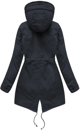 BAWEŁNIANA PARKA Z PODPINKĄ GRANATOWO-RÓŻOWA (R1308)