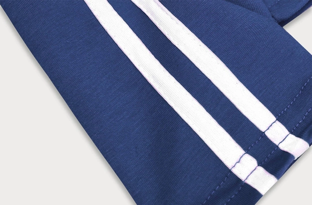 Bawełniane legginsy damskie z lampasami granatowe (yw06038)